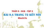 Bài 9.4 trang 72 Toán 6 Tập 2 Kết nối tri thức